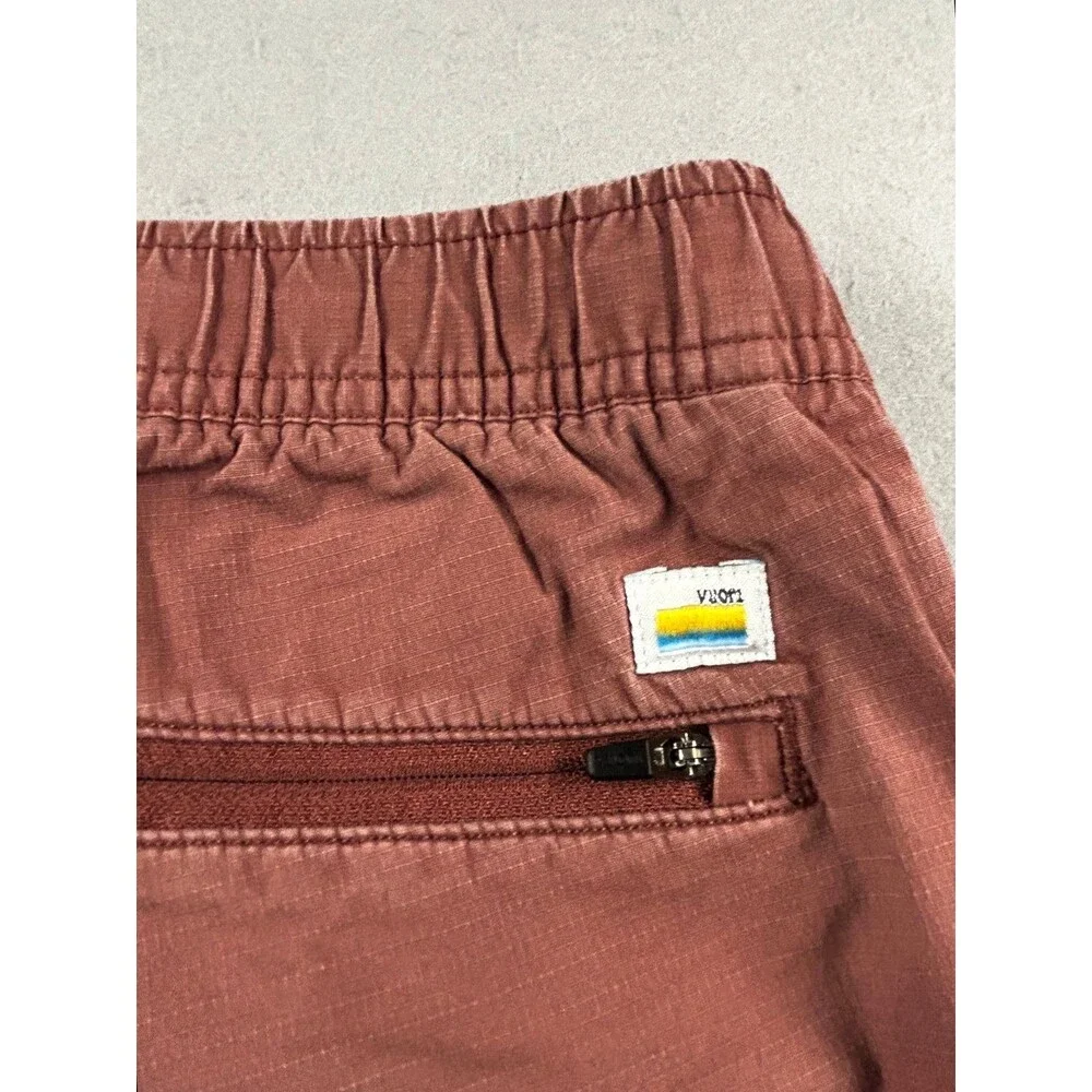 Vuori Men’s Ripstop Pants Brick Red Organic Cotton Climber